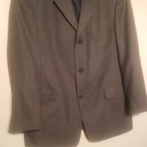 Pierre Cardin 44R Gray Sport Coat Blazer Jacket Plaid Grey 3B Wool Blend